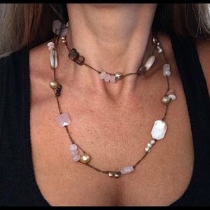 Silpada Quartz crystal & freshwater pearl necklace